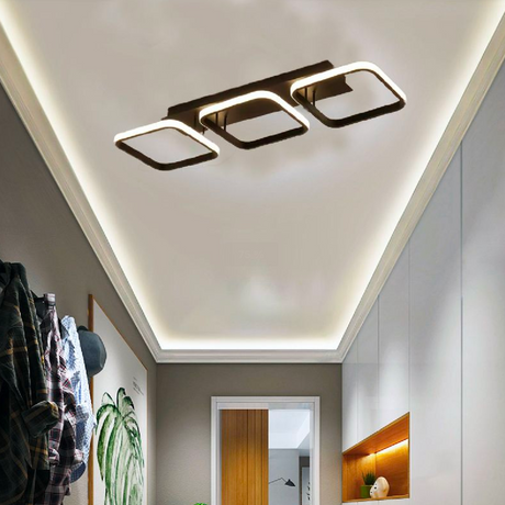 Lustra Led Vertex, 3 Patrate, Liniara, Lumina Rece/Calda/Neutra - vivimall.ro
