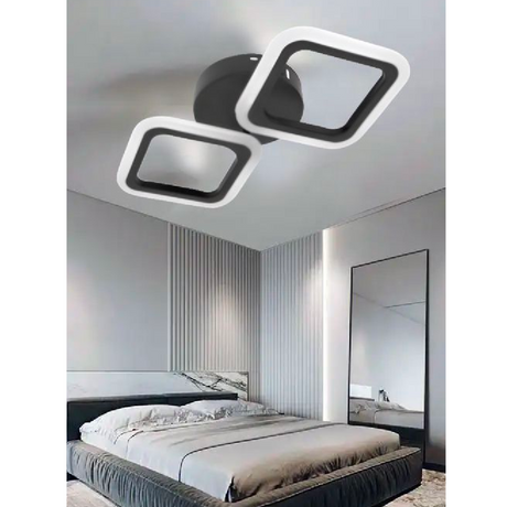 Lustra Led Pulsaris, 2 Patrate, Lumina Rece/Calda/Neutra - vivimall.ro