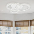 Lustra Led Cu Telecomanda Si Cristal Nova Rotonda Rgb, 3 Cercuri, Lumina Rece/Calda/Neutra, Dimabila - vivimall.ro