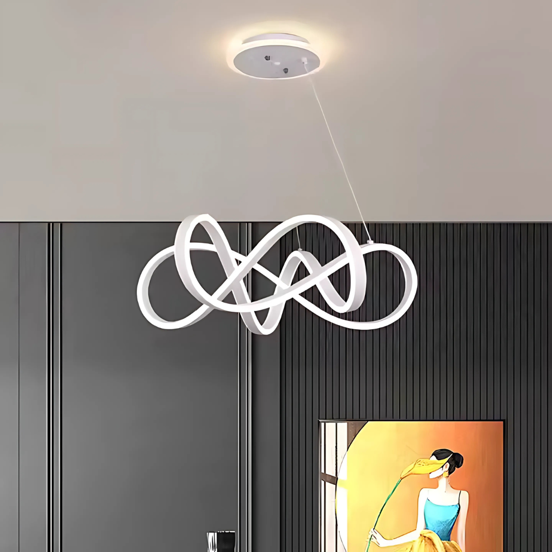 Lustra Led Suspendata Cu Telecomanda Infinity Halo, Lumina Rece/Calda/Neutra, Dimabila - vivimall.ro