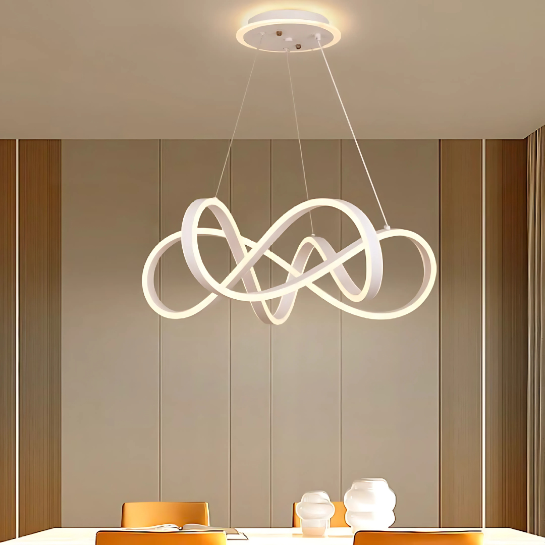 Lustra Led Suspendata Cu Telecomanda Infinity Halo, Lumina Rece/Calda/Neutra, Dimabila - vivimall.ro