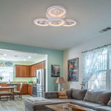 Lustra Led Cu Telecomanda Si Cristal Daisy, 4 Elemente, Lumina Rece/Calda/Neutra, Dimabila - vivimall.ro