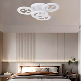 Lustra Led Cu Telecomanda Si Cristal Daisy, 4 Elemente, Lumina Rece/Calda/Neutra, Dimabila - vivimall.ro