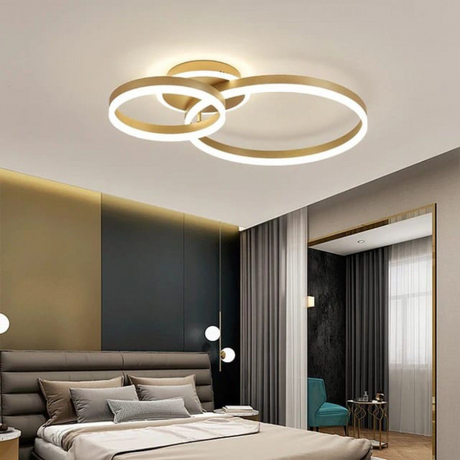 Lustra Led Cu Telecomanda Elisabeth, 2 Cercuri, Lumina Rece/Calda/Neutra, Dimabila - vivimall.ro
