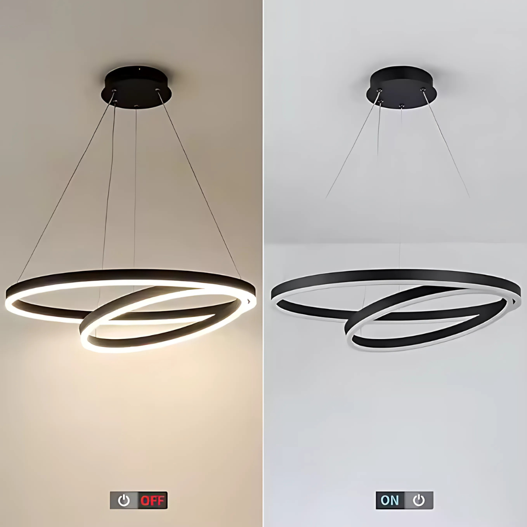 Lustra Led Suspendata Pagano, 2 Cercuri, Lumina Rece/Calda/Neutra, Dimabila - vivimall.ro