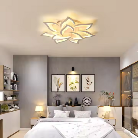 Lustra Led Cu Telecomanda Lotus, 9 Petale, Lumina Rece/Calda/Neutra, Dimabila - vivimall.ro