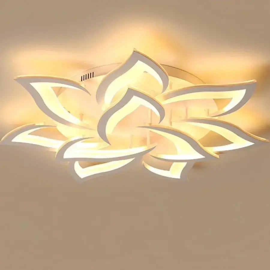 Lustra Led Cu Telecomanda Lotus, 9 Petale, Lumina Rece/Calda/Neutra, Dimabila - vivimall.ro