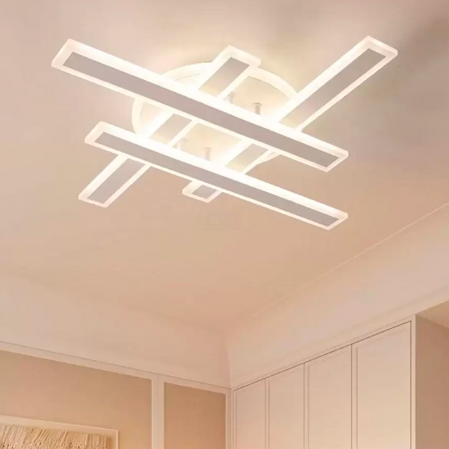 Lustra Led Cu Telecomanda Shawn, Liniara, Lumina Rece/Calda/Neutra, Dimabila - vivimall.ro