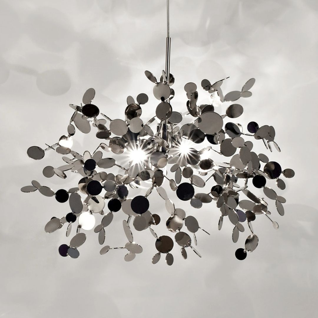 Candelabru Modern, Capricio Allegro, 2Xe14, Diametru 40Cm, Crom Lucios - vivimall.ro