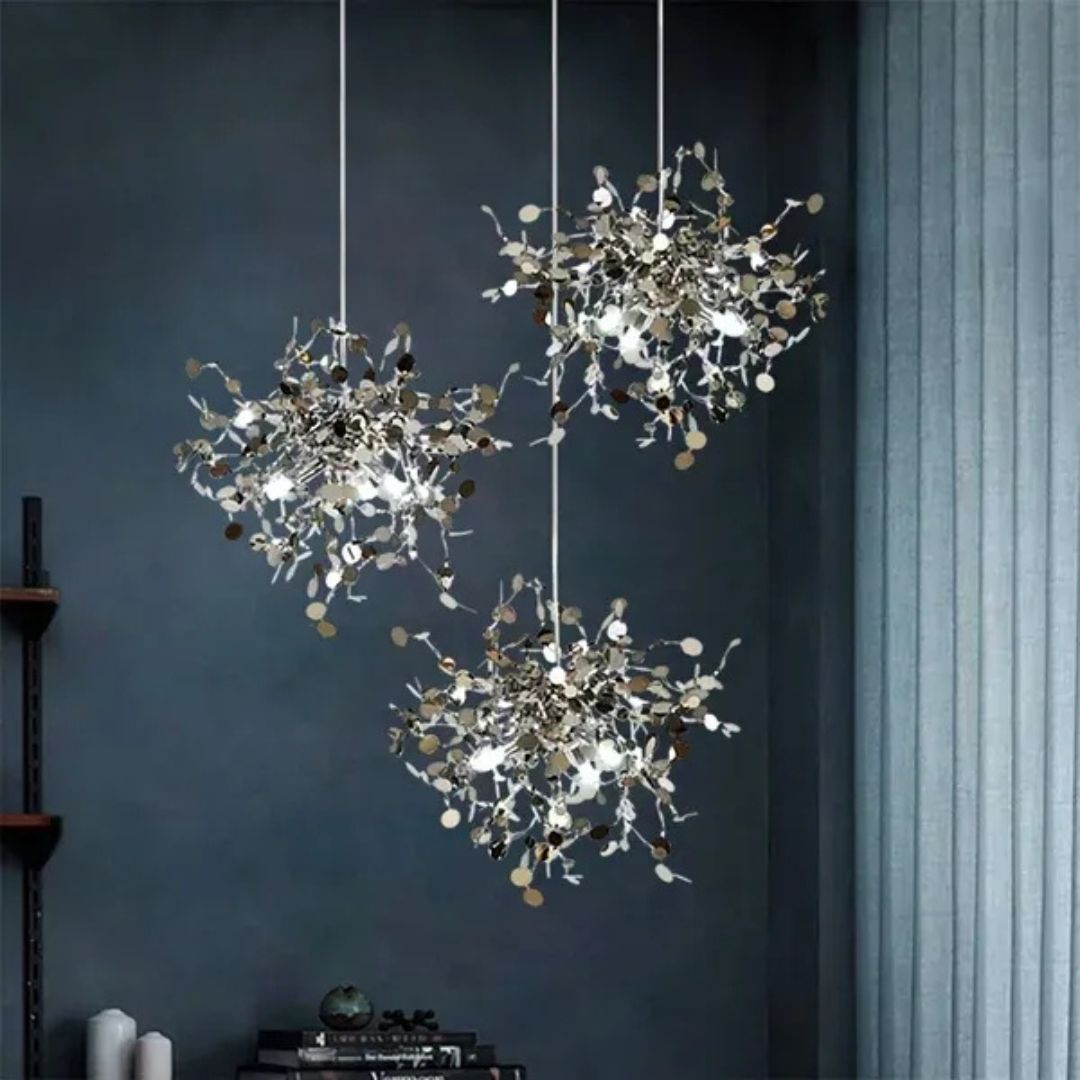 Candelabru Modern, Capricio Allegro, 2Xe14, Diametru 40Cm, Crom Lucios - vivimall.ro