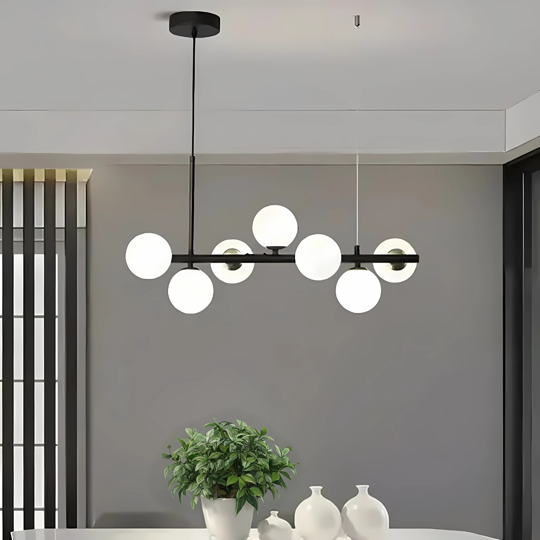 Lustra Cu Bec Moderna Loft Pavilion, 7X G9, Alb, Metal - vivimall.ro