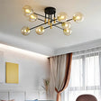 Lustra Cu Abajur Rotund, Penthouse Grand, 8Xe27, Negru - vivimall.ro