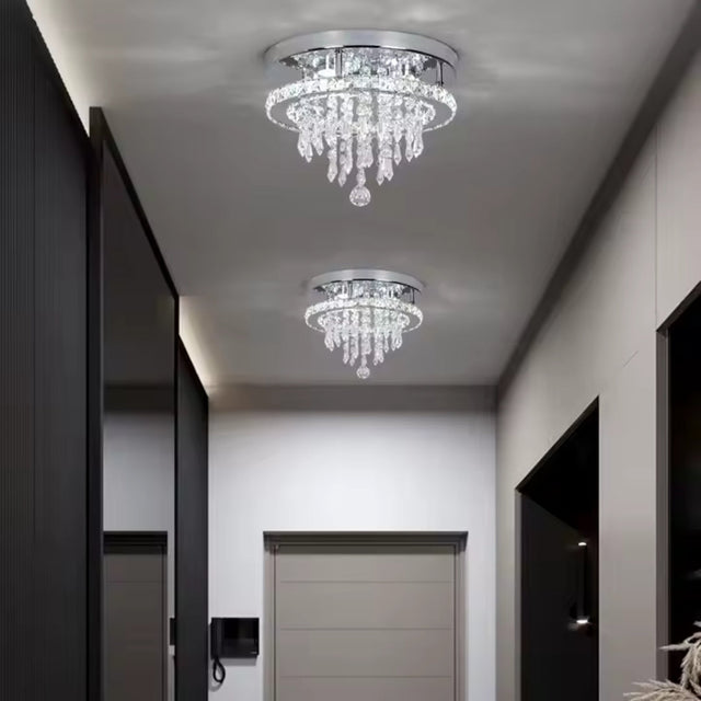 Candelabru Led Erico Rotund, Lumina Rece/Calda/Neutra, Cristal - vivimall.ro