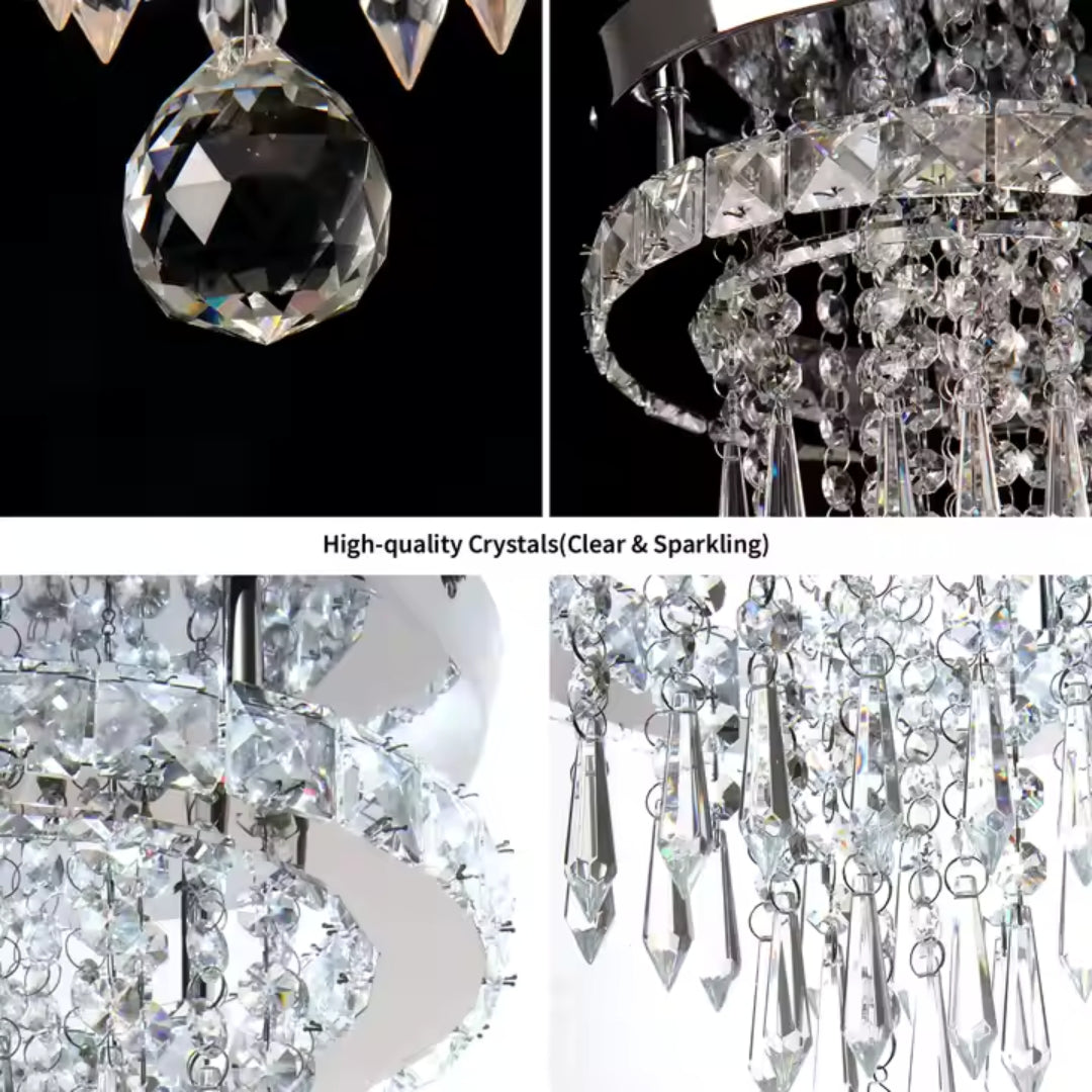 Candelabru Led Erico Rotund, Lumina Rece/Calda/Neutra, Cristal - vivimall.ro