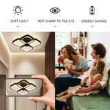 Lustra Led Vertex Tesser, 4 Patrate, Lumina Rece/Calda/Neutra - vivimall.ro