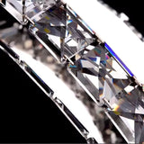 Lustra Led Suspendata Cu Telecomanda Si Cristal Prism Antea, 2 Cercuri, Lumina Rece/Calda/Neutra, Dimabila, Crom Lucios - vivimall.ro