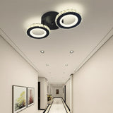 Lustra Led Cu Telecomanda Si Cristal Nova Rotonda, 2 Cercuri, Lumina Rece/Calda/Neutra, Dimabila - vivimall.ro