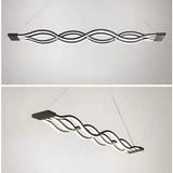 Lustra Led Suspendata Cu Telecomanda Wave , Liniara, Lumina Rece/Calda/Neutra, Dimabila, - vivimall.ro