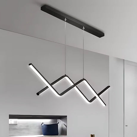Lustra Led Suspendata Cu Telecomanda Zigzag, Lumina Rece/Calda/Neutra, Dimabila - vivimall.ro