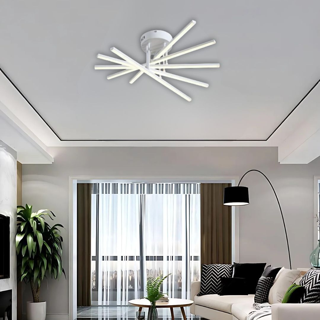 Lustra Led Cu Telecomanda Gio, 5 Elemente, Lumina Rece/Clada/Neutra, Dimabila - vivimall.ro