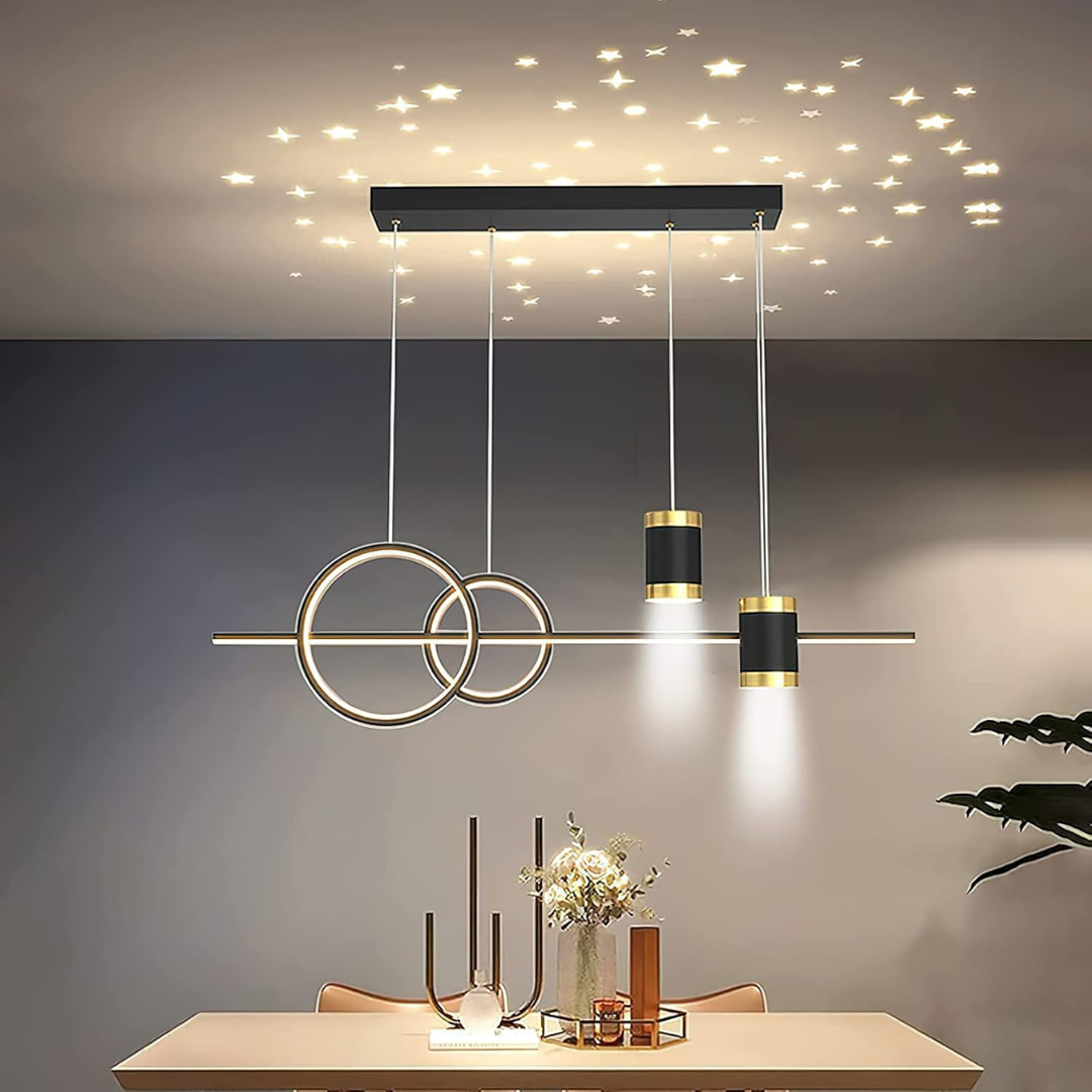 Lustra Led Suspendata Cu Telecomanda Paulina, Lumina Rece/Calda/Neutra, Dimabila - vivimall.ro