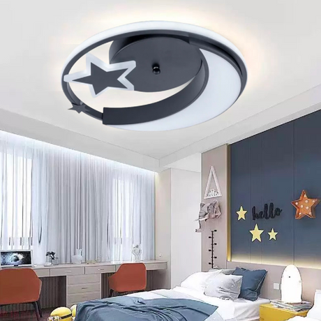 Lustra Led Cu Telecomanda Alyona, Luna Si Stea, Lumina Rece/Calda/Neutra, Dimabila - vivimall.ro
