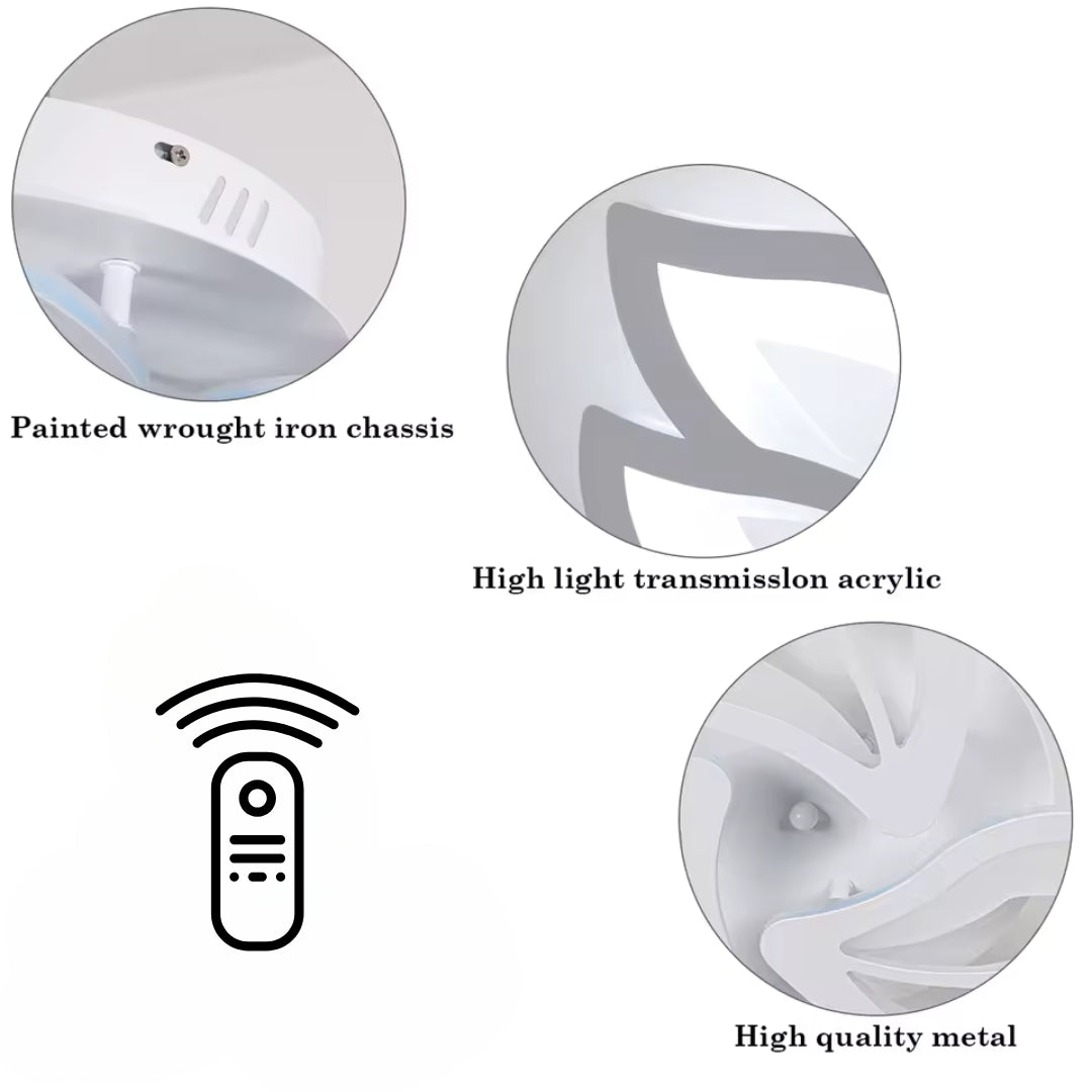 Lustra Led Cu Telecomanda Lily, 3 Elemente, Lumina Rece/Calda/Neutra, Dimabila - vivimall.ro