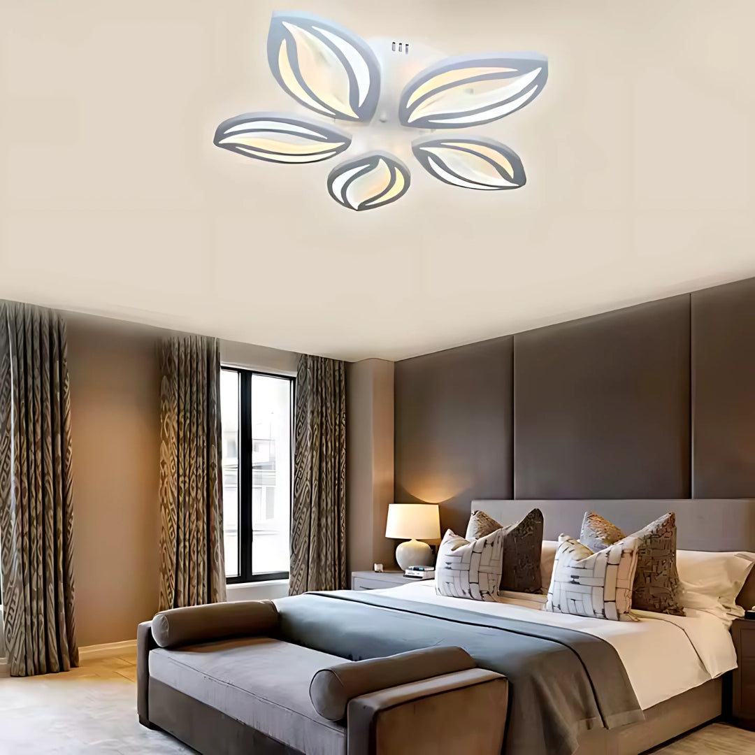Lustra Led Cu Telecomanda Orchid, 5 Petale, Lumina Rece/Calda/Neutra, Dimabila - vivimall.ro