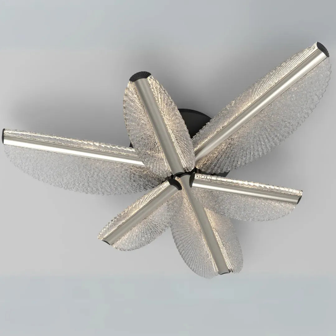 Lustra Led Cu Telecomanda Tullio, 6 Petale, Lumina Rece/Calda/Neutra, Dimabila - vivimall.ro