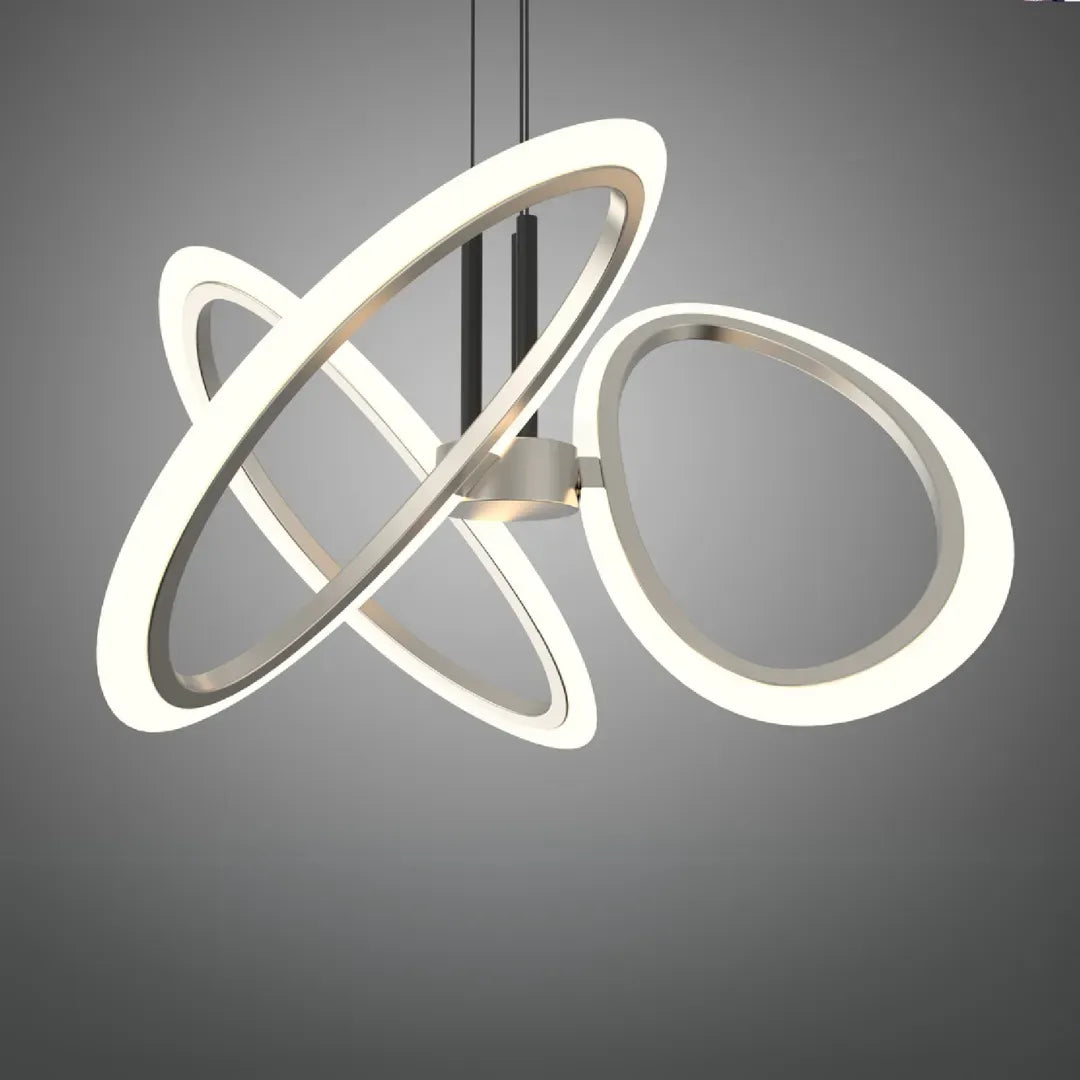 Lustra Led Suspendata Cu Telecomanda Rimini, 3 Elemente, Lumina Rece/Calda/Neutra, Dimabila - vivimall.ro