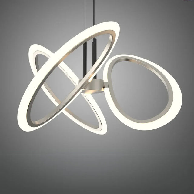 Lustra Led Suspendata Cu Telecomanda Rimini, 3 Elemente, Lumina Rece/Calda/Neutra, Dimabila - vivimall.ro