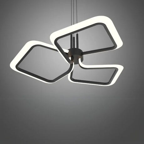 Lustra Led Suspendata Cu Telecomanda Rimini, 3 Patrate, Lumina Rece/Calda/Neutra, Dimabila - vivimall.ro