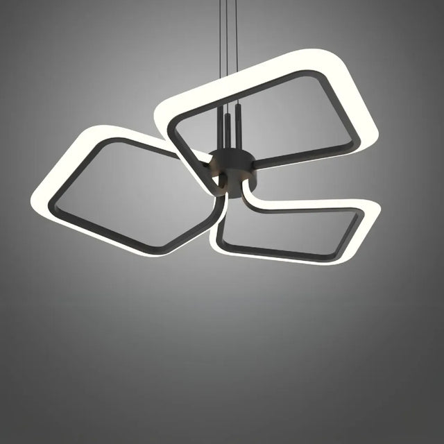 Lustra Led Suspendata Cu Telecomanda Rimini, 3 Patrate, Lumina Rece/Calda/Neutra, Dimabila - vivimall.ro