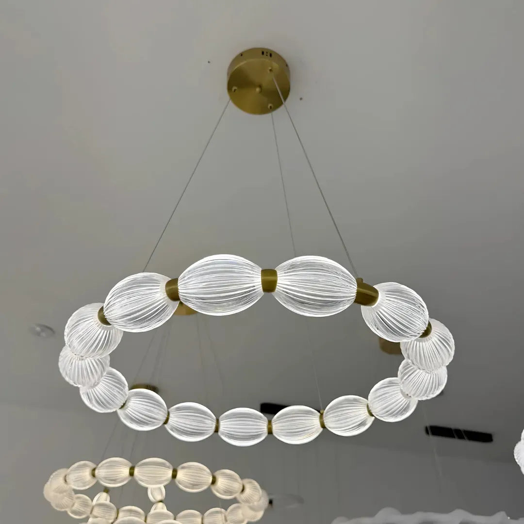 Lustra Led Suspendata Cu Telecomanda Fausto Ii, Lumina Rece/Calda/Neutra, Dimabila,Inaltime Reglabila - vivimall.ro