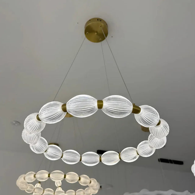 Lustra Led Suspendata Cu Telecomanda Fausto Ii, Lumina Rece/Calda/Neutra, Dimabila,Inaltime Reglabila - vivimall.ro