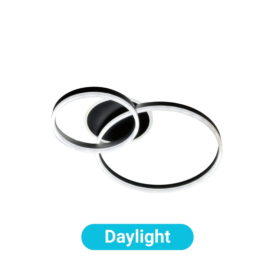 Lustra Led Cu Telecomanda Elisabeth, 2 Cercuri, Lumina Rece/Calda/Neutra, Dimabila - vivimall.ro