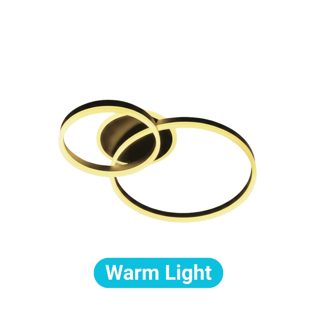 Lustra Led Cu Telecomanda Elisabeth, 2 Cercuri, Lumina Rece/Calda/Neutra, Dimabila - vivimall.ro