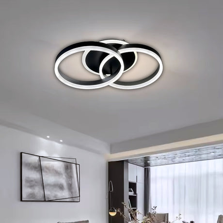 Lustra Led Cu Telecomanda Riga Lilith, 2 Cercuri, Lumina Rece/Calda/Neutra, Dimabila - vivimall.ro