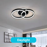 Lustra Led Cu Telecomanda Riga Lilith, 2 Cercuri, Lumina Rece/Calda/Neutra, Dimabila - vivimall.ro