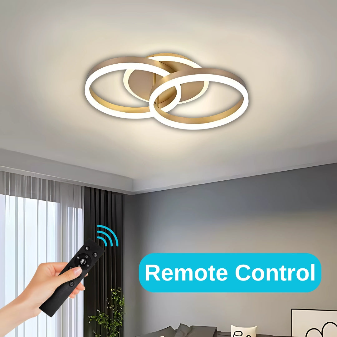 Lustra Led Cu Telecomanda Dario, 2 Cercuri, Lumina Rece/Calda/Neutra, Dimabila - vivimall.ro