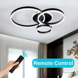 Lustra Led Cu Telecomanda Riga Lilith, 3 Cercuri, Lumina Rece/Calda/Neutra, Dimabila - vivimall.ro
