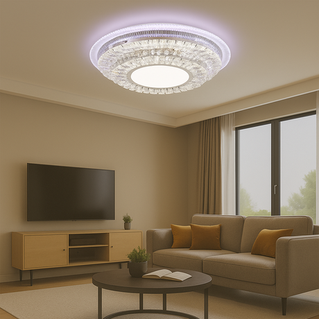 Lustra Led Cu Telecomanda Miralux Rgb, Lumina Astra/Rece/Calda, Dimabila - vivimall.ro