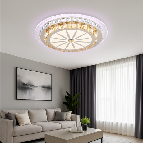 Lustra Led Cu Telecomanda Davide Rgb, Lumina Astra/Rece/Calda, Dimabila - vivimall.ro