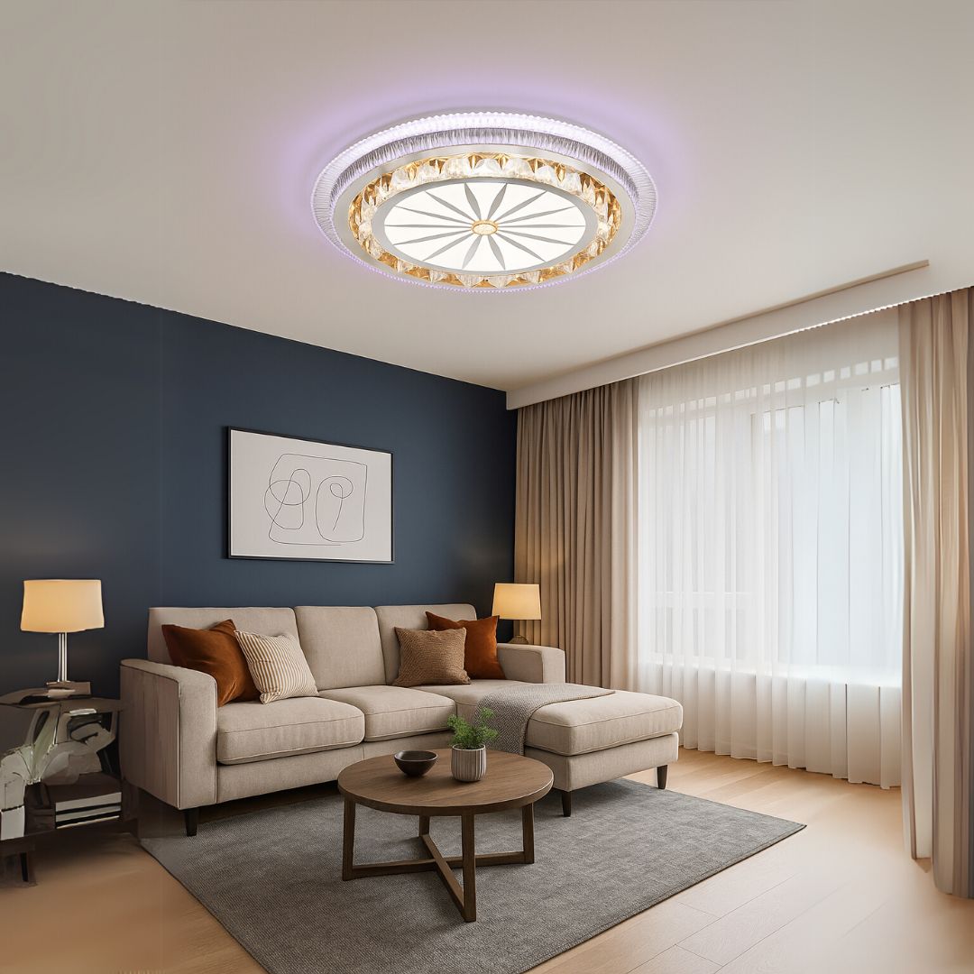 Lustra Led Cu Telecomanda Davide Rgb, Lumina Astra/Rece/Calda, Dimabila - vivimall.ro