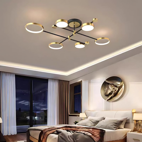 Lustra Led Cu Telecomanda Maria, 6 Elemente, Lumina Calda/Rece/Neutra, Dimabila - vivimall.ro