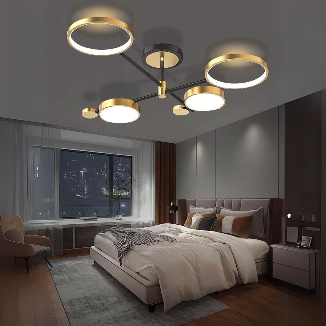 Lustra Led Cu Telecomanda Maria, 4 Elemente, Lumina Calda/Rece/Neutra, Dimabila - vivimall.ro