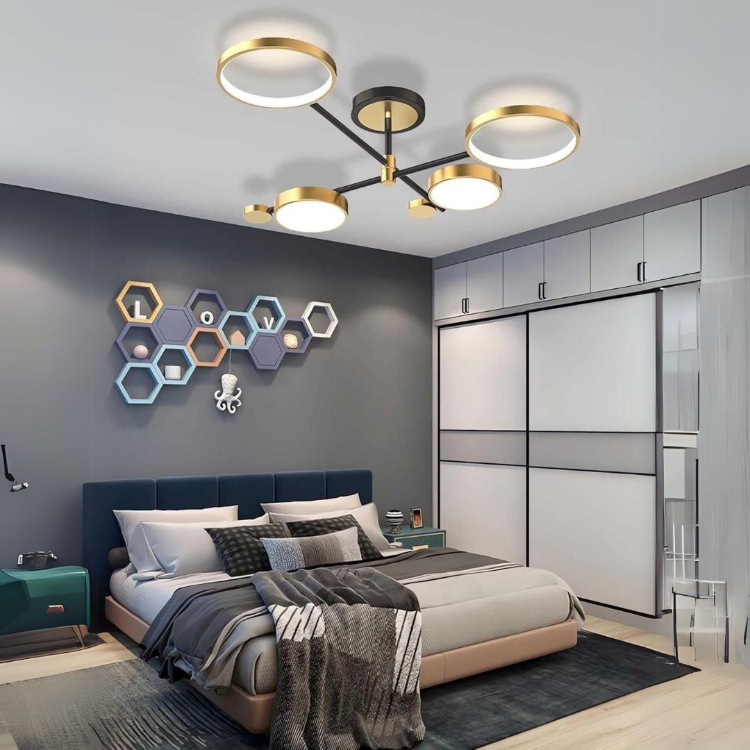 Lustra Led Cu Telecomanda Maria, 4 Elemente, Lumina Calda/Rece/Neutra, Dimabila - vivimall.ro