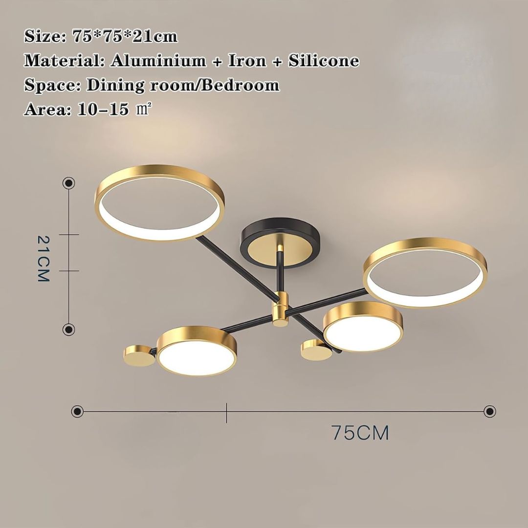 Lustra Led Cu Telecomanda Maria, 4 Elemente, Lumina Calda/Rece/Neutra, Dimabila - vivimall.ro