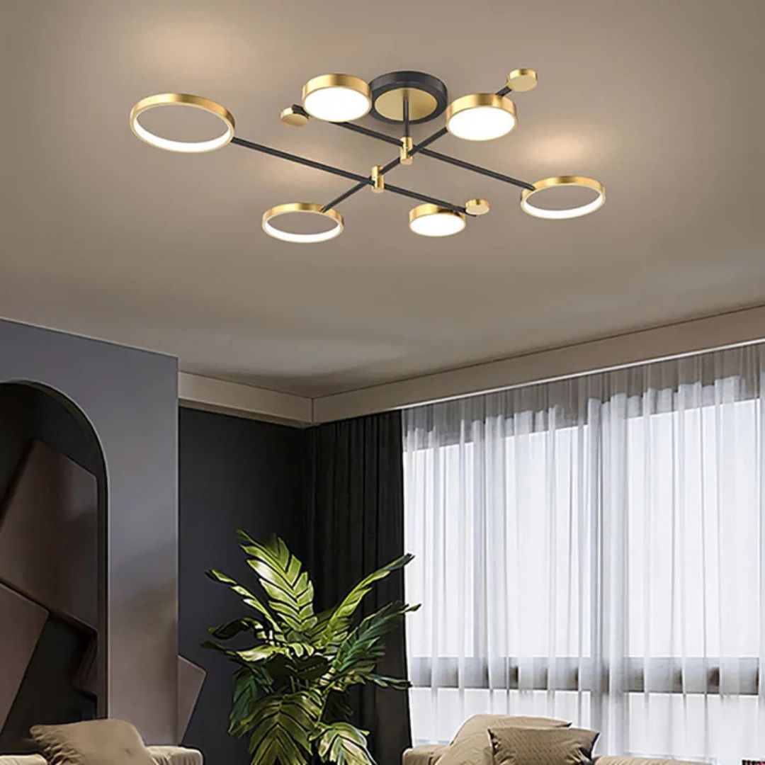Lustra Led Cu Telecomanda Maria, 6 Elemente, Lumina Calda/Rece/Neutra, Dimabila - vivimall.ro