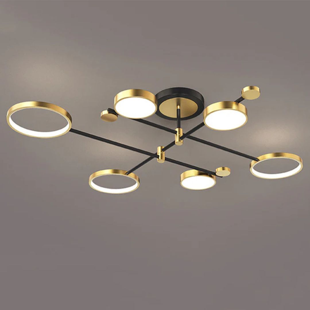 Lustra Led Cu Telecomanda Maria, 6 Elemente, Lumina Calda/Rece/Neutra, Dimabila - vivimall.ro